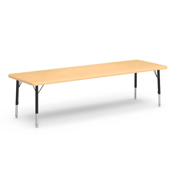 Virco 24 in. W, 72 in. L, 17-25 in. H, Fusion Maple Top / Beige Edge 482472LO - main
